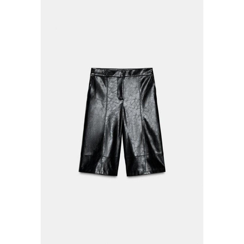 ZARA FAUX LEATHER LONG SHORTS